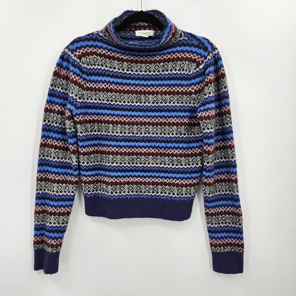 Treasure & Bond Fair Isle Wool Blend Mockneck Sweater Size M